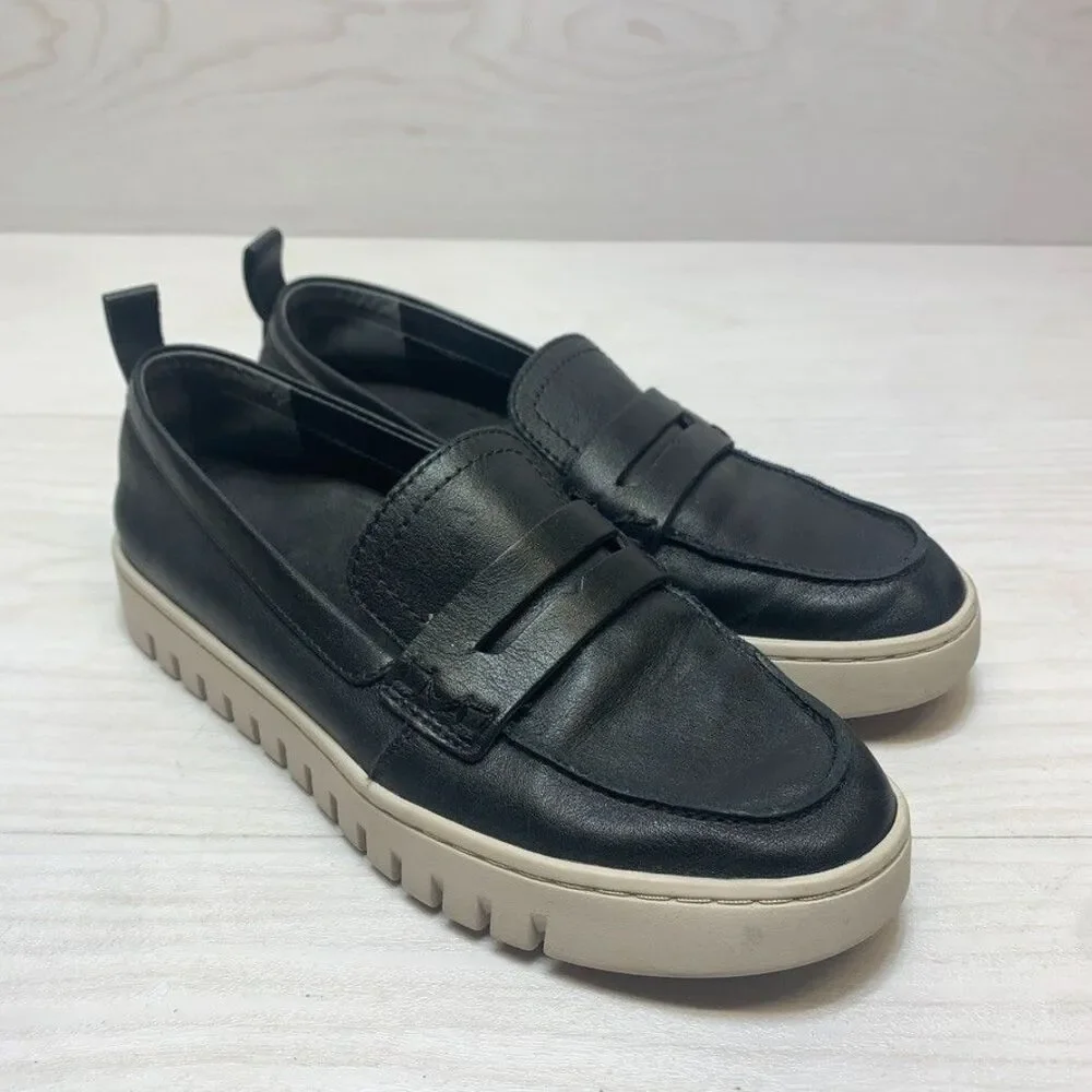 Women’s Vionic Sacrab Leather Uptown Penny Loafers with White Outsole‎ Size 6